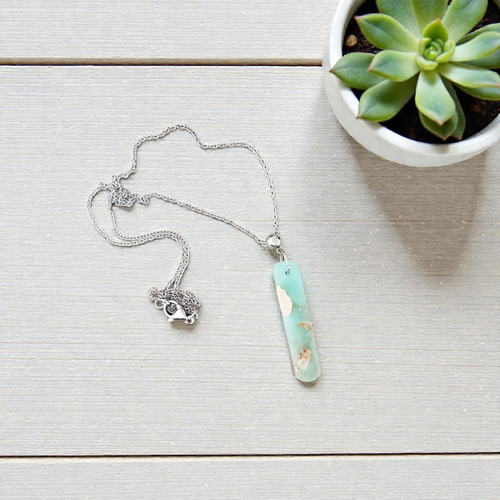 One of a Kind Aqua Terra Jasper & Stainless Necklace