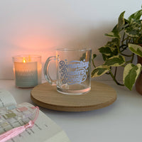 Romantasy Reader Society Bookish Glass Mug - Aesthetic Clear Mug for Coffee & Book Lovers