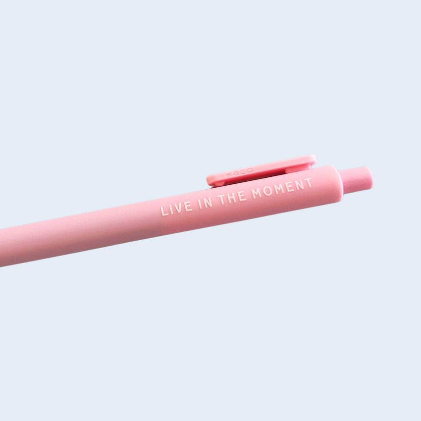Live In The Moment Gel Pen | Pink Jotter Pen