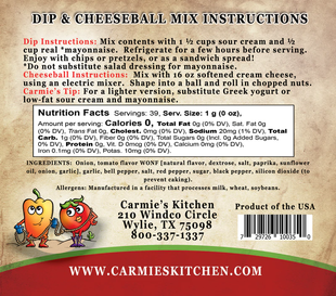 Sweet Pepper Tomato Dip Mix