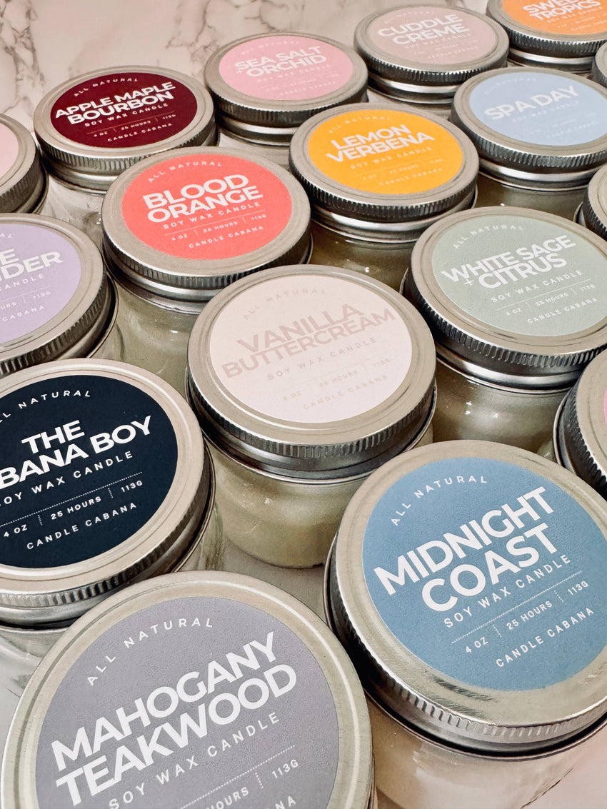 Vanilla Buttercream 4 oz Mason Jar - 100% Natural Soy Candle