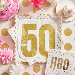 Large 50 Milestone Napkin - Fun Party Napkin