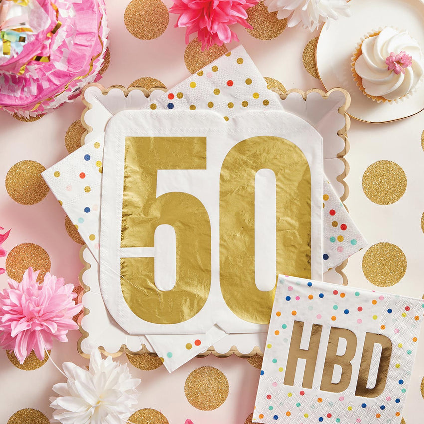 Large 50 Milestone Napkin - Fun Party Napkin