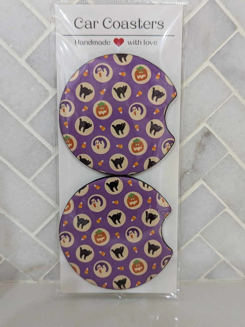 Car Coasters | Halloween Retro Sugar Cookie Car Coasters
