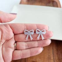 Bow Studs - Light Blue // Earrings, Gifts, Jewelry