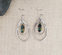 Alcohol Ink Stainless Steel Double Hoop Earrings