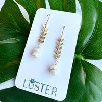 Brass + Pearl Lightweight Statement Earrings