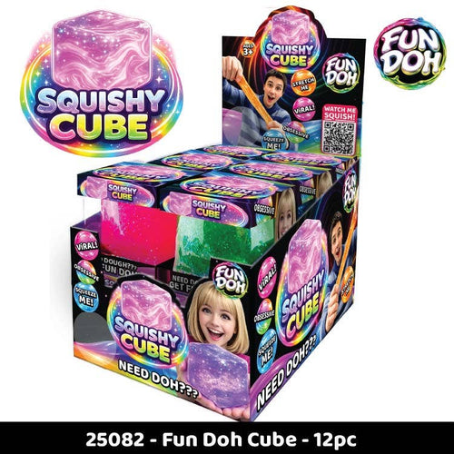 Fun Doh Squish & Squeeze Sparkle Cube Fidget Toy