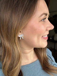 Bow Studs - Light Blue // Earrings, Gifts, Jewelry