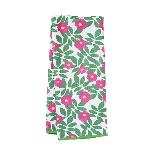 Anywhere Towel Reversible - Fun Summer Beach Roses Pattern