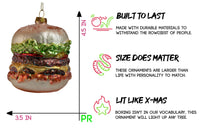 Party Rock | Double Cheeseburger Glass Ornament