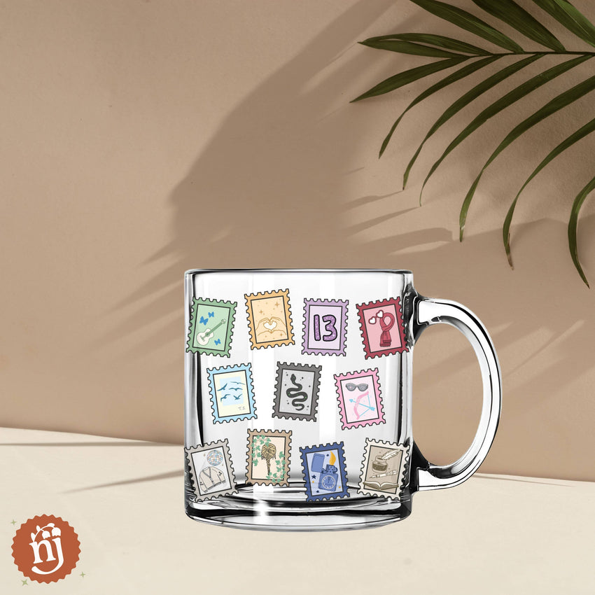 Eras as Stamps Glass Mug