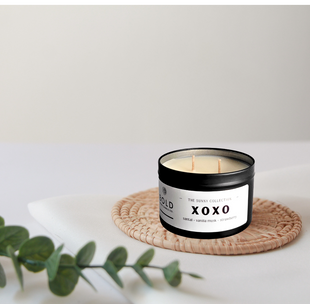 XOXO- Black Santal + Musk + Strawberries- 6 oz. Soy Candle