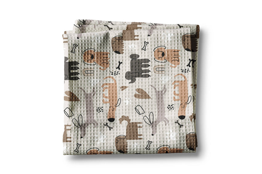 Dog Breeds Puppy Retro Bone Decor Kitchen Towel Pet Groomer