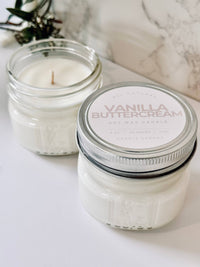 Vanilla Buttercream 4 oz Mason Jar - 100% Natural Soy Candle