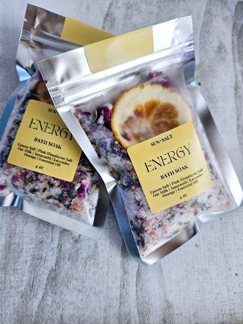 Energy Bath Soak - Bath Salt - Single Use - Gift Basket Item
