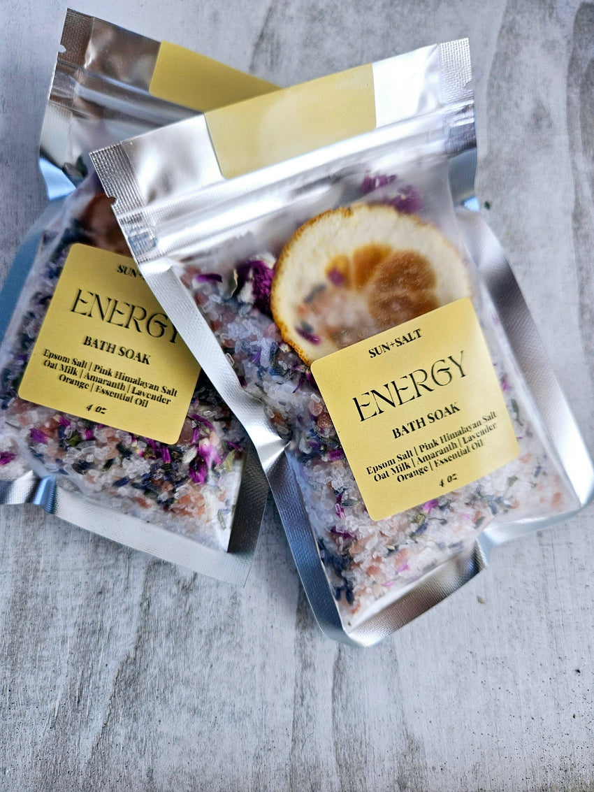 Energy Bath Soak - Bath Salt - Single Use - Gift Basket Item