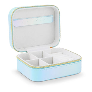 Mini Rectangle Travel Jewelry Organizer - Iridescent Blue