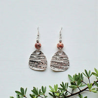 Fire Molten Agate & Stainless Earrings