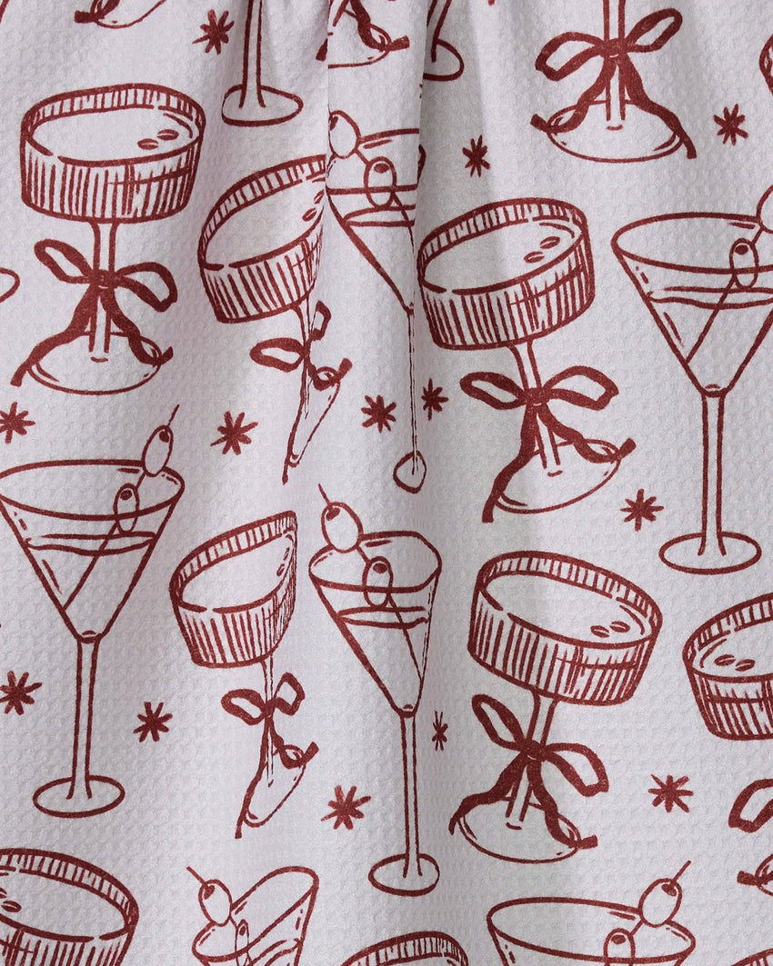 Soiree Tea Towel - Coupe Glass Cocktail Holiday Towel