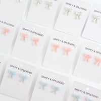 Bow Studs - Light Blue // Earrings, Gifts, Jewelry