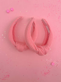 Sunkist Coral Ribbed Knotted Headband