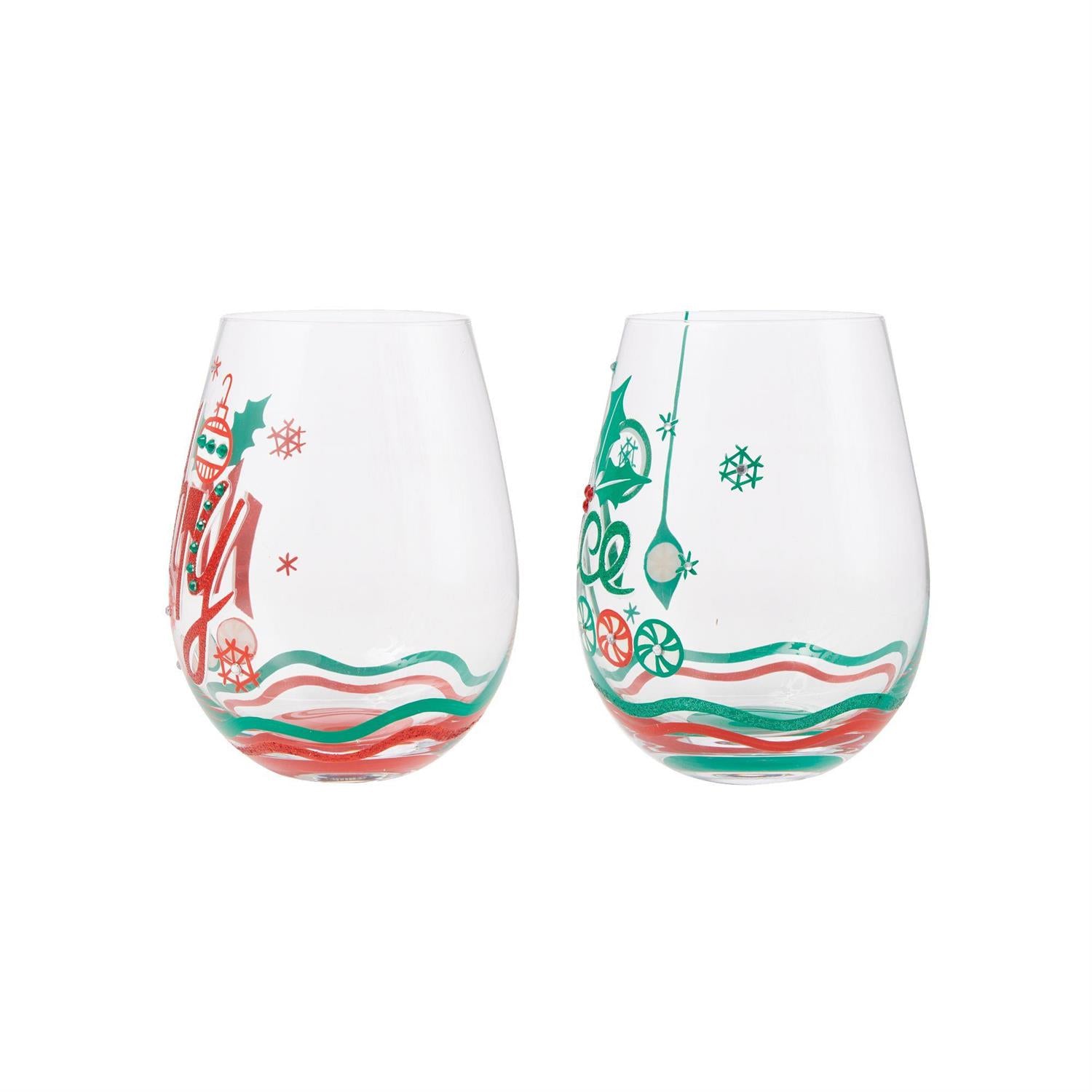 Naughty & Nice Stemless Wine Glass Set - Thumbnail 4