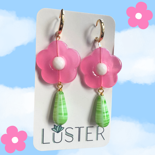 Happy Spring Flower Statement Earrings