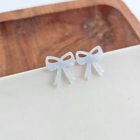 Bow Studs - Light Blue // Earrings, Gifts, Jewelry