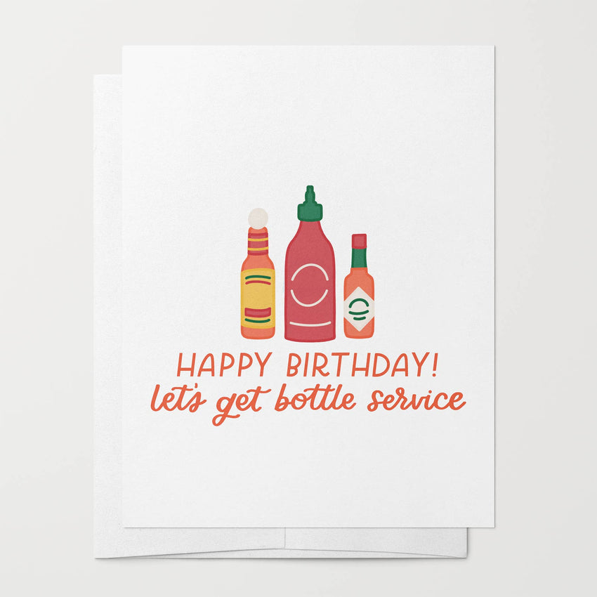 Hot Sauce Birthday Card | Funny Birthday Card Bottle Service