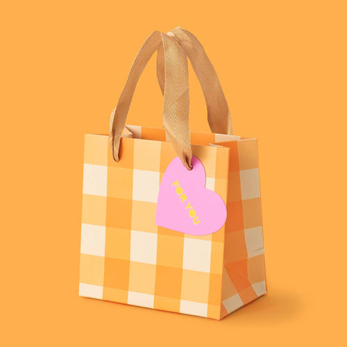 Gift Bags - Orange Gingham - Small