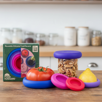For the Home | Reusable Silicone Food Savers – Bright Berry (Set of 5)