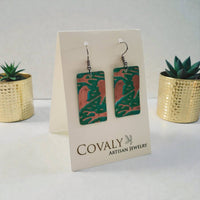 Fire Molten Agate & Stainless Earrings
