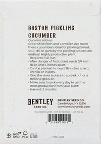 For the Garden | Seed Packets Cucumber-Boston Pickling 1887