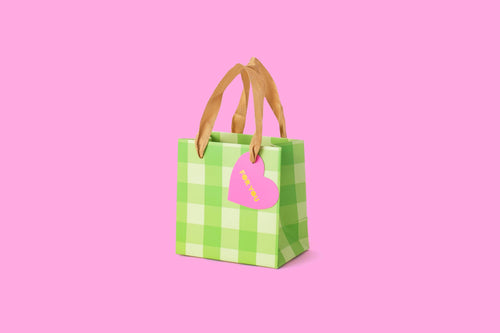 Gift Bags - Green Gingham - Small