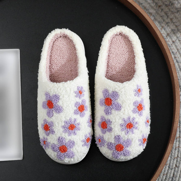 Lavender Lilac Flower Plush Slippers - Great gift for her or teens!