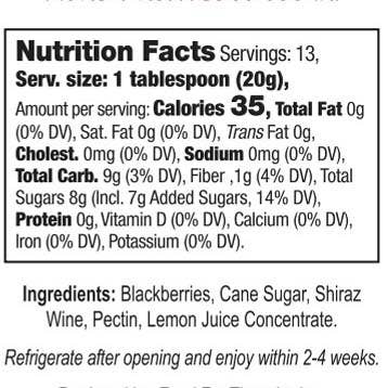 Truly Natural Blackberry Shiraz Preserves