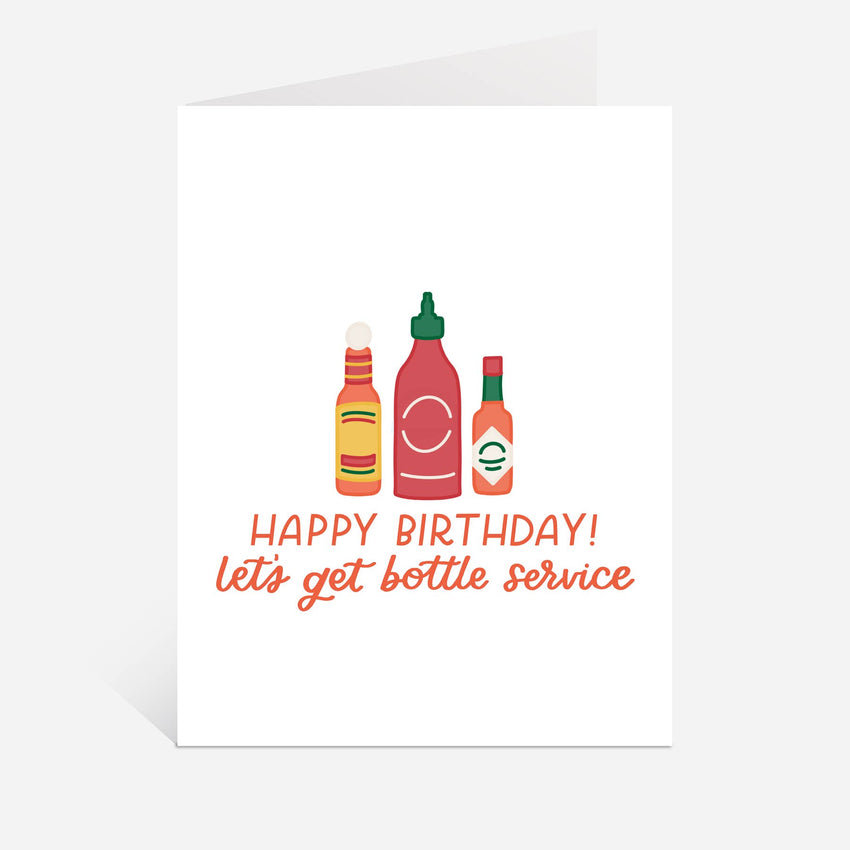 Hot Sauce Birthday Card | Funny Birthday Card Bottle Service