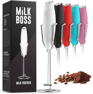 Handheld Milk Frother With Holster Stand-Milk Boss