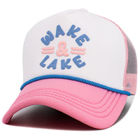 WAKE and LAKE Letter Foam Trucker Hat Mesh Cap