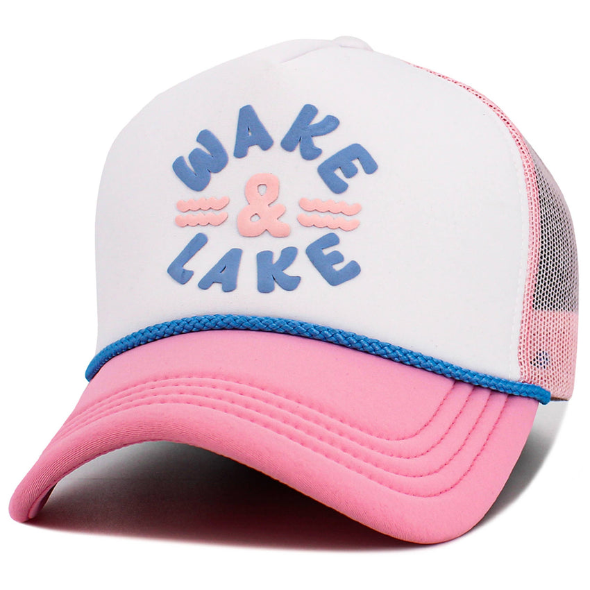 WAKE and LAKE Letter Foam Trucker Hat Mesh Cap