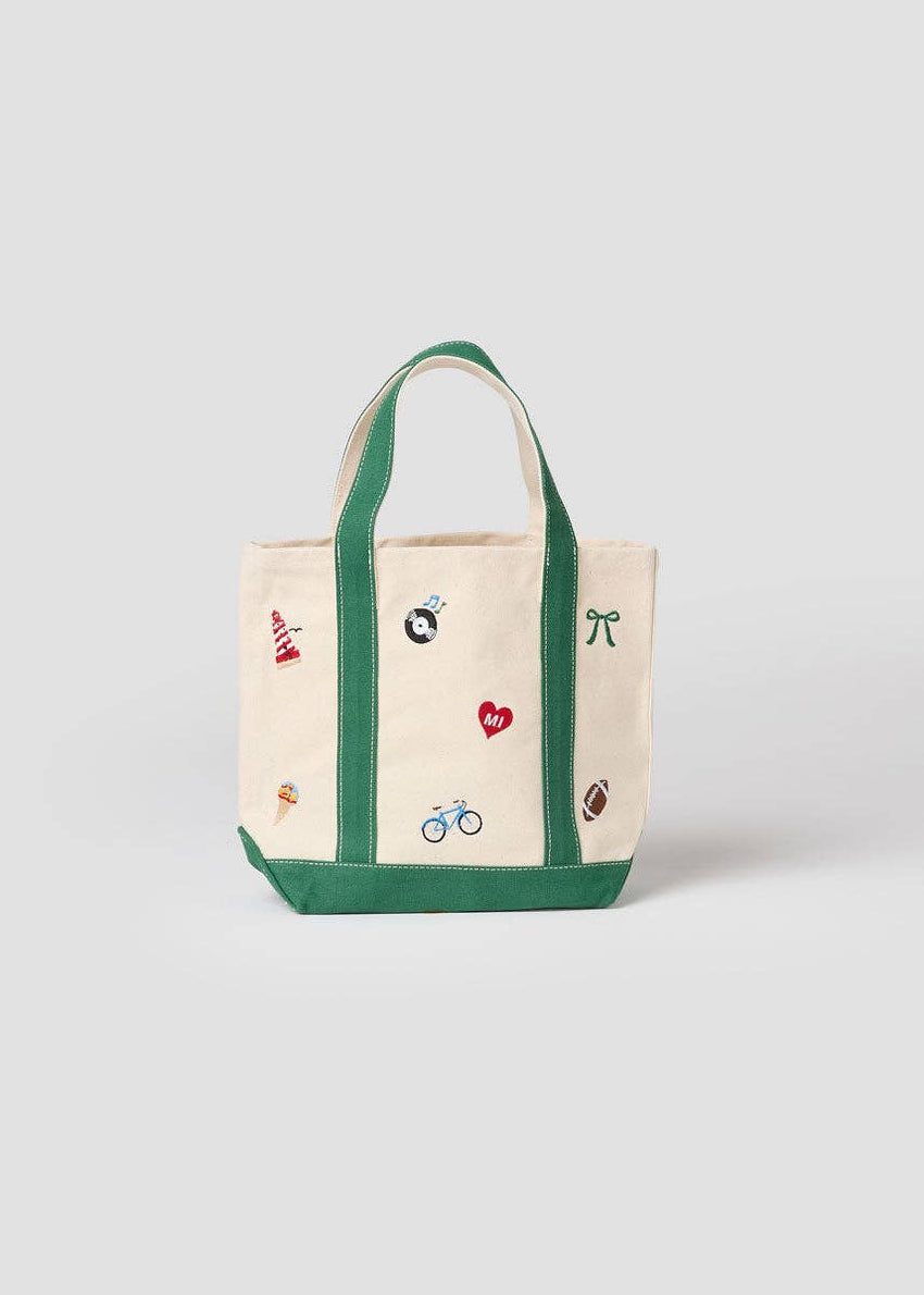 Michigan Gifts | Michigan Icons Small Embroidered Tote