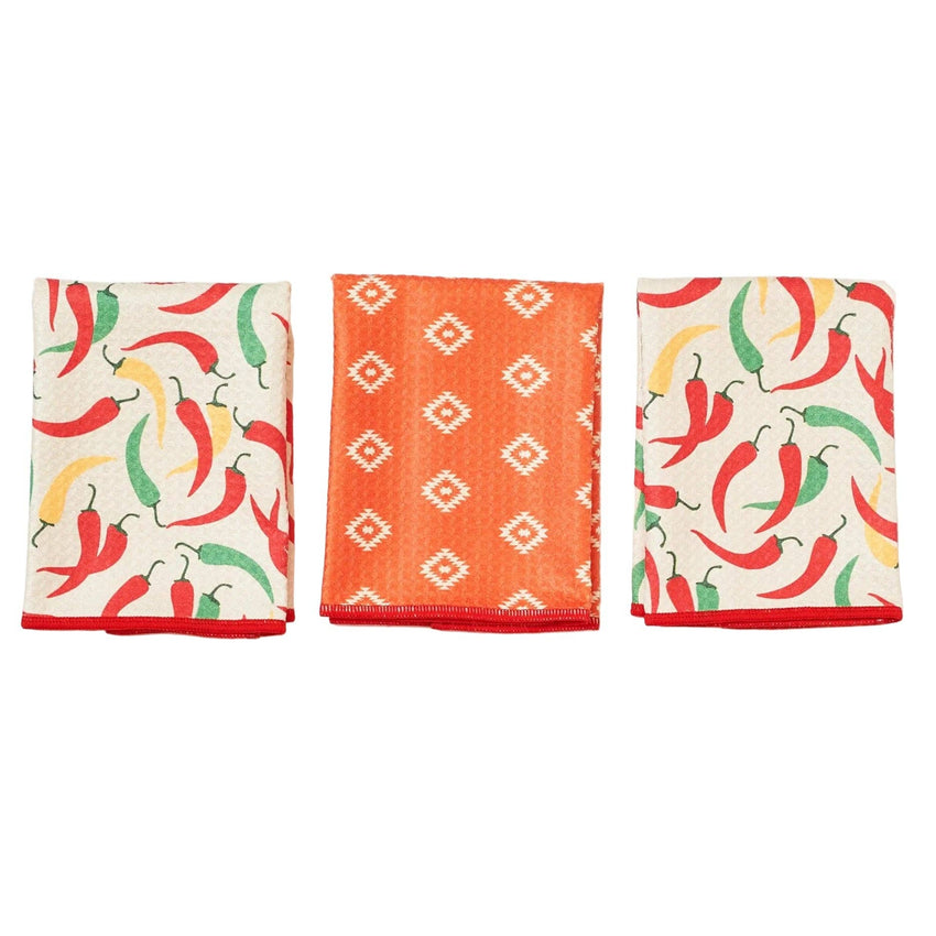 Mighty Mini Towel (Set of 3) Reversible -  Chili Peppers