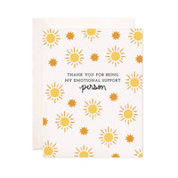 Emotional Support Person Greeting Card - Thank You Card
