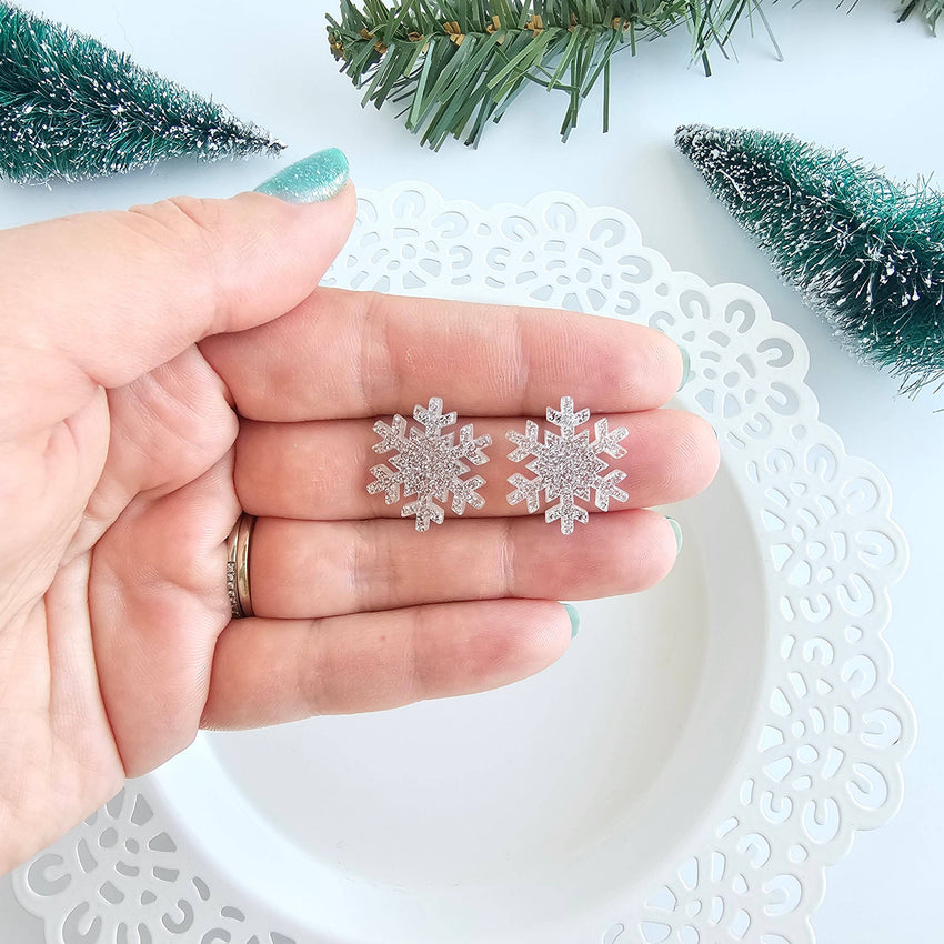 Snowflake Studs // Holiday, Christmas, Earrings