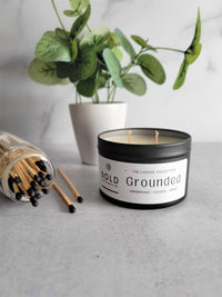 Grounded- Sandalwood + Coconut - 6 oz. Black Soy Candle