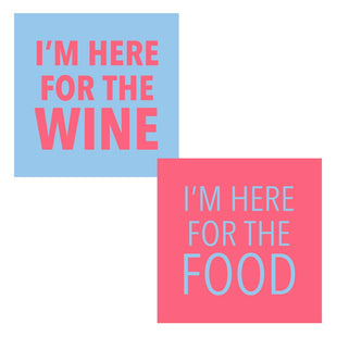Double Sided Funny Cocktail Napkins | Wine/Food