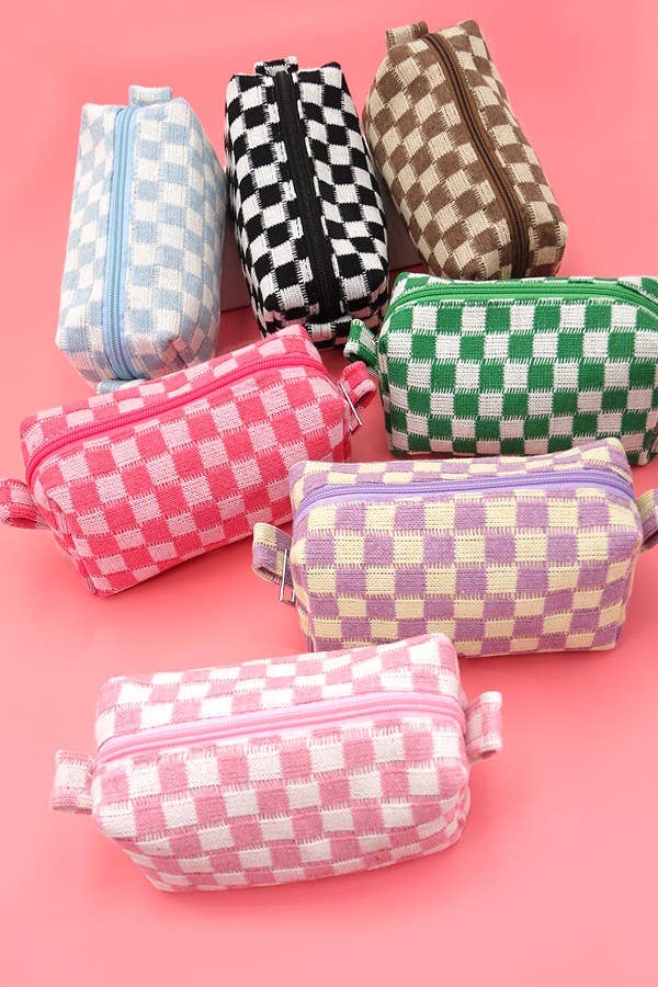 CHECKER MAKEUP COSMETIC POUCH BAG | Gift for her or teens!