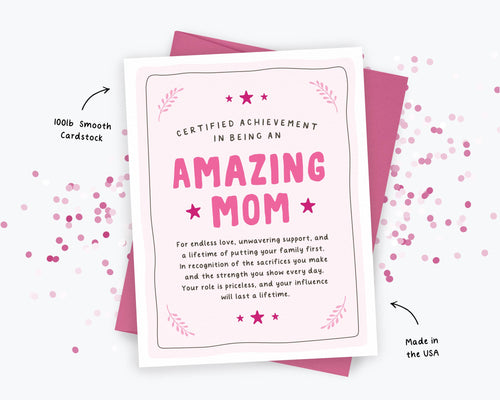 Amazing Mom Mother's Day Card, Amazing Mom, Award, Certificate Card