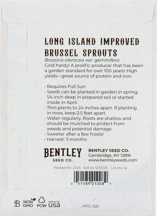 For the Garden | Seed Packets Brussel Sprouts-Long Island 1890's